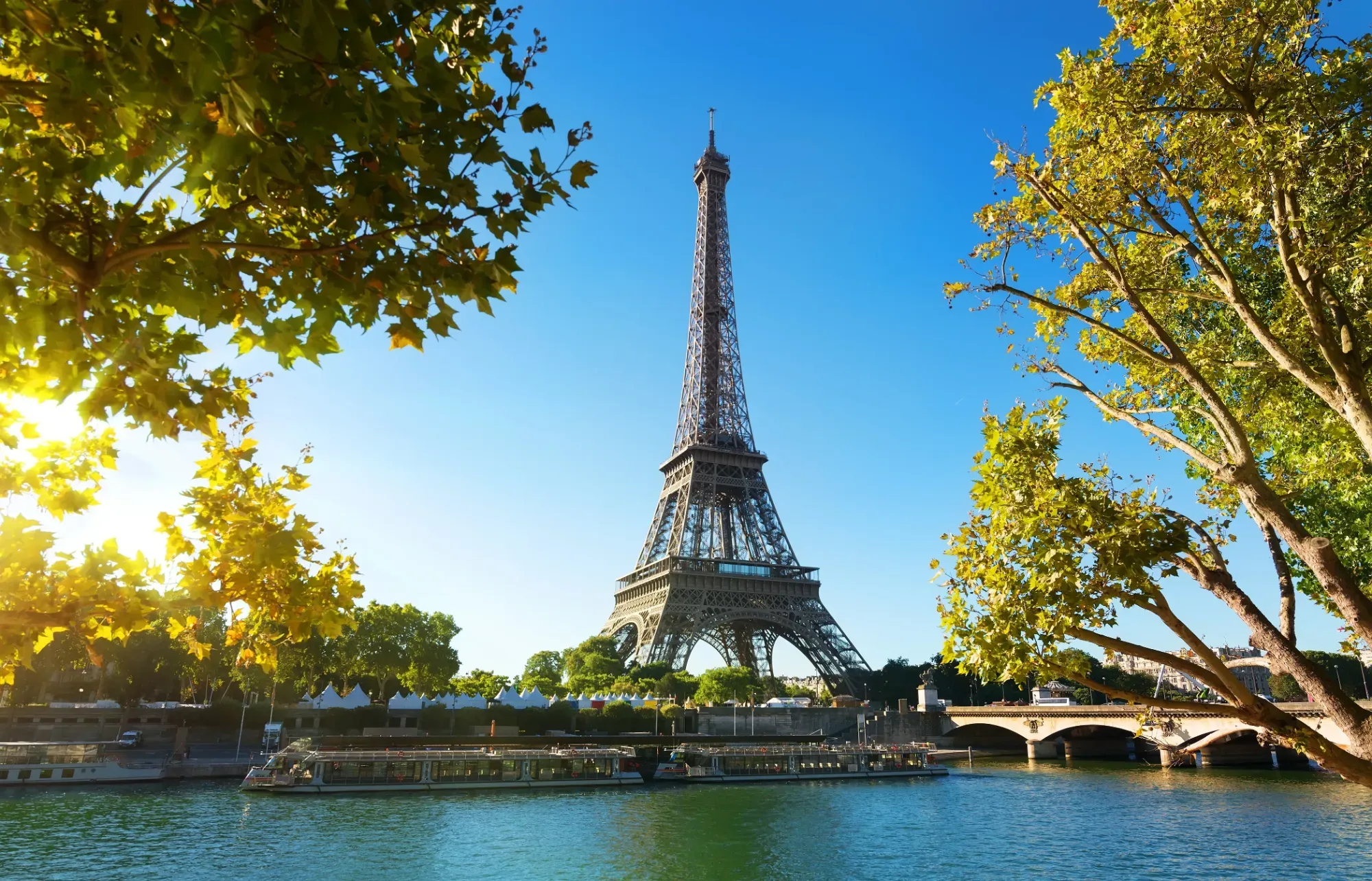 Eiffel Tower and the Seine in Paris